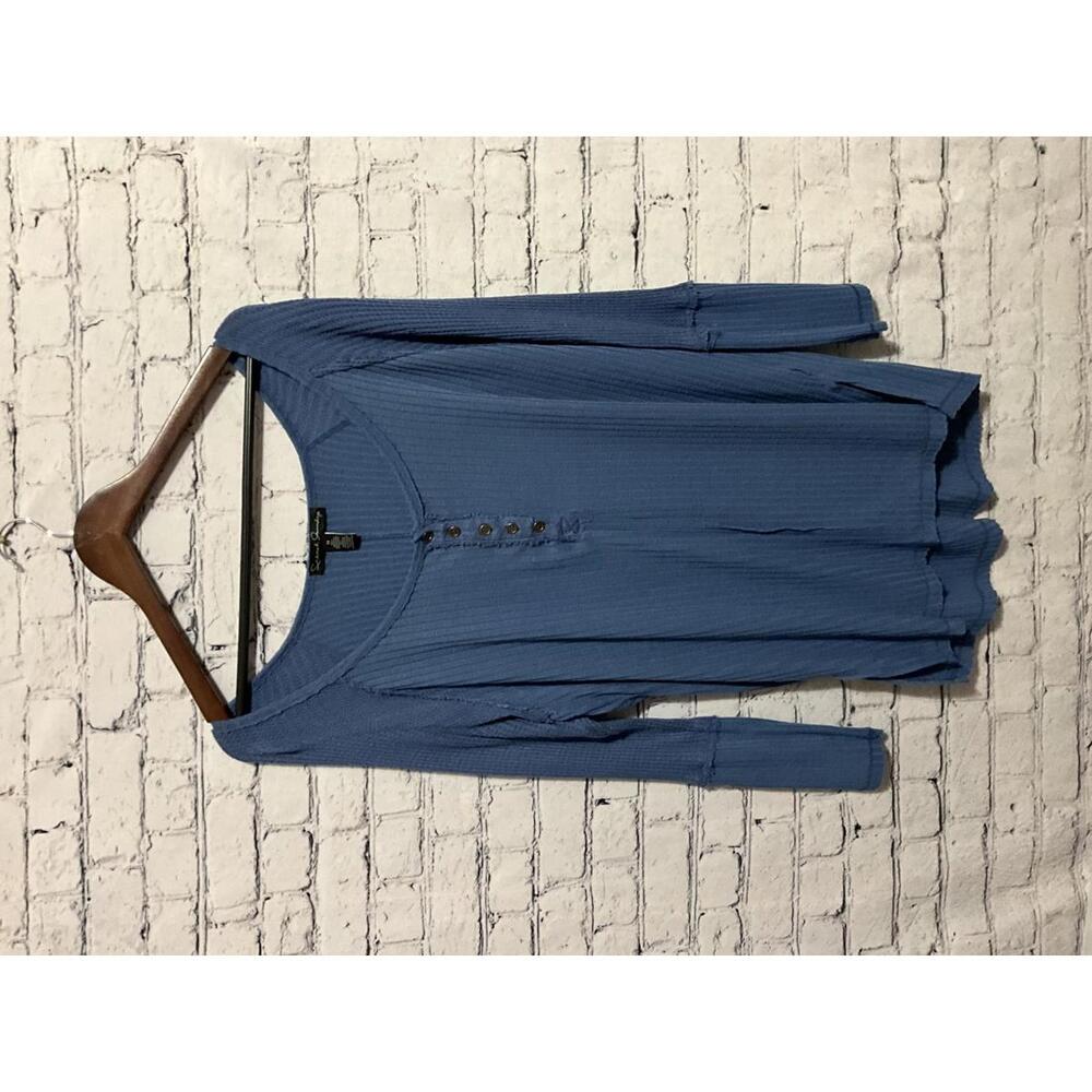 French Laundry Women's Long Sleeve Ribbed Top Size 1X Blue